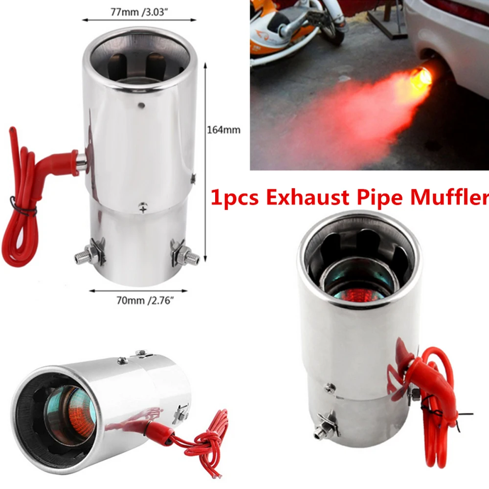Auto Red Light Flaming Car Exhaust Pipe Stainless Steel Muffler Tip