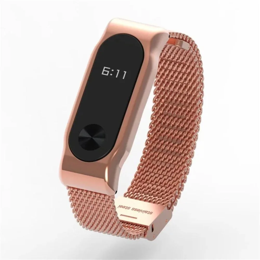 Ремешок из нержавеющей стали для Xiaomi mi band 2 сетчатые металлические ремешки замены