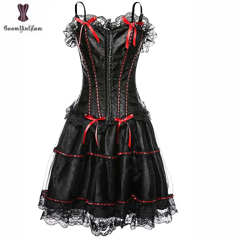 Satin Corset Dress Suit Shoulder Strap Women Bustier 6XL Plus Size