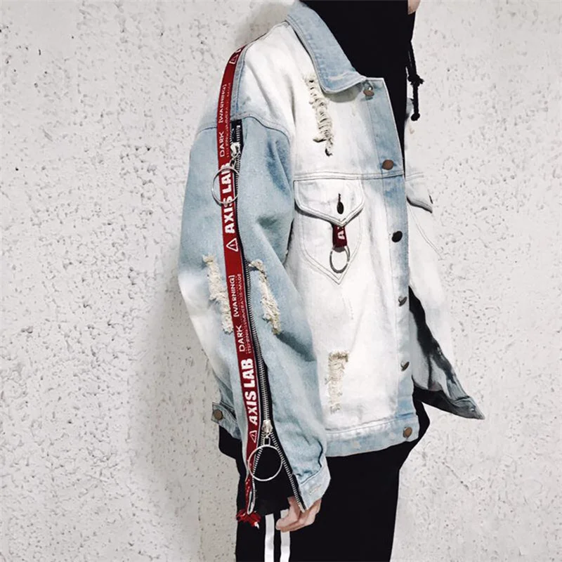 

Couple clothes 2018 SpringAutumn Bomber Denim Jacket Women Casual Streetwear Jeans coat outerwear Ripped Denim Jacket Women