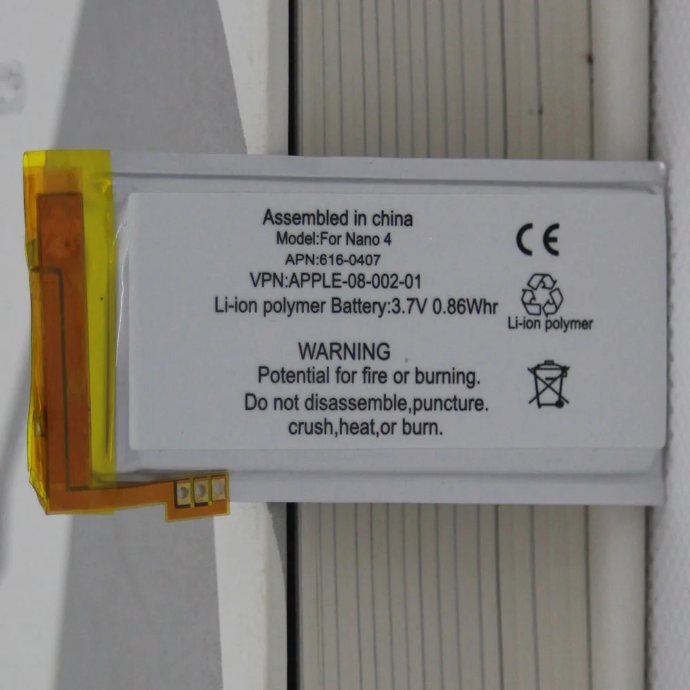 ISUNOO 2 шт./лот 3 7 V литий-ионный полимерный аккумулятор замена для iPod Nano 4 4-го