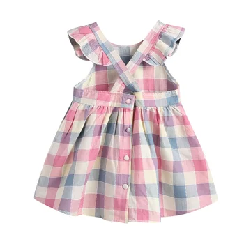 

Infant Party Dress 2019 Brand New Fashion Summer Baby Girls Clothes Cute Princess Soft Plaid Lovely Kids Birthday Dresses