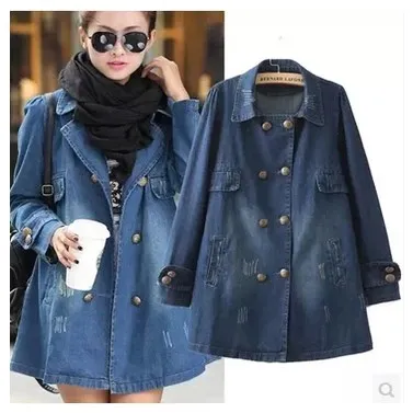 plus size denim coat