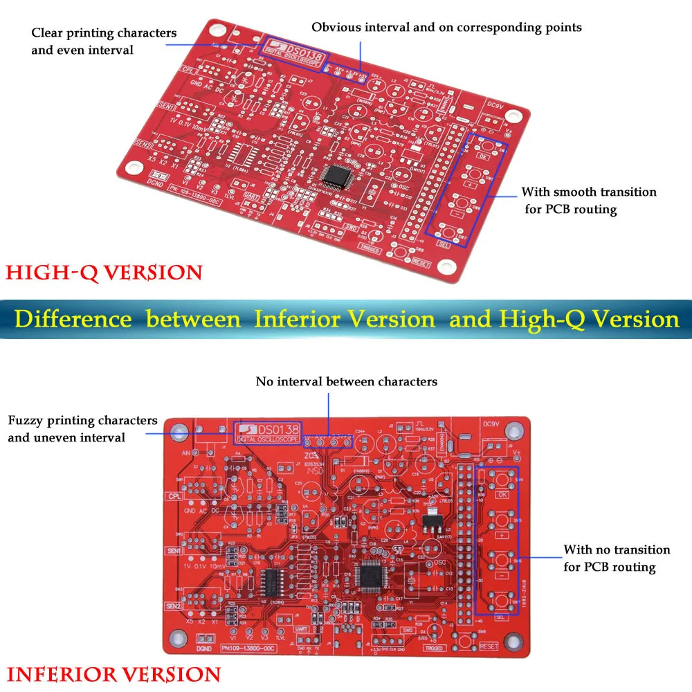 DSO138 2," цифровой осциллограф TFT DIY Kit части для изготовления osciloscopio Карманный Ручной Электронный Обучающий набор 1msp