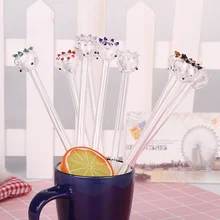 Cute Decorated Glass Straw