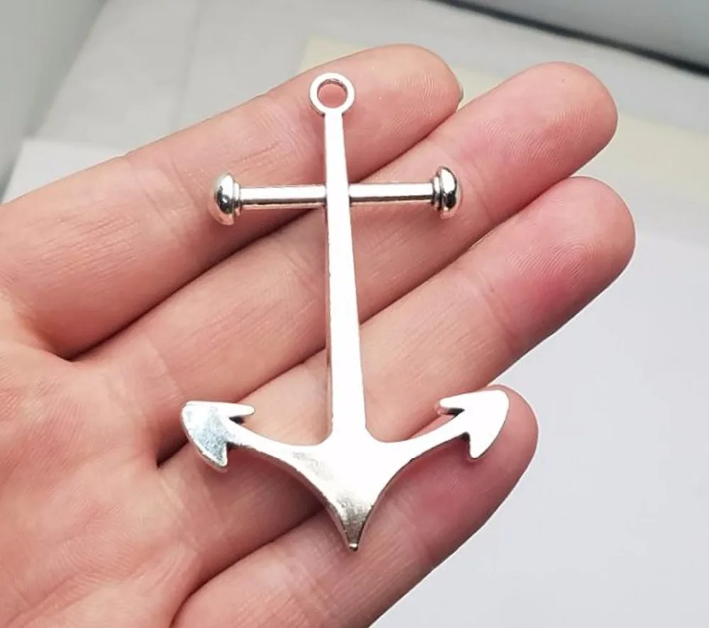 

3pcs/lot--41x62mm, Antique silver plated anchor Charms ,DIY supplies, Jewelry accessories