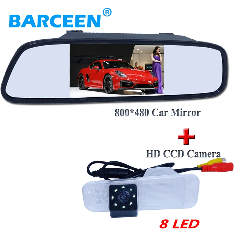 Car parking camera colorful night vision+8 beautiful led lights +shockproof with 4.3&quotcar rearview mirror for Kia K2 Sedan | Автомобили