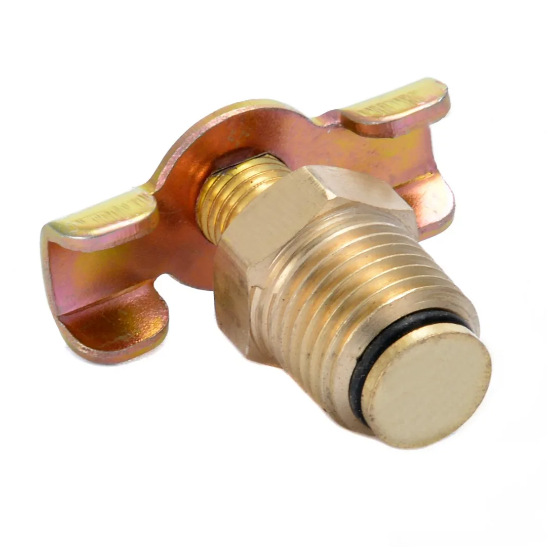 1pc Gold Tone Drain Valve 1/4