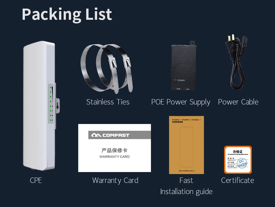 2pcs High Power Outdoor WIFI Router 5.8Ghz Wi fi Access Point CPE 5-10KM 48V POE Bridge 2*14dBi Antenna Wireless Wi fi Repeater