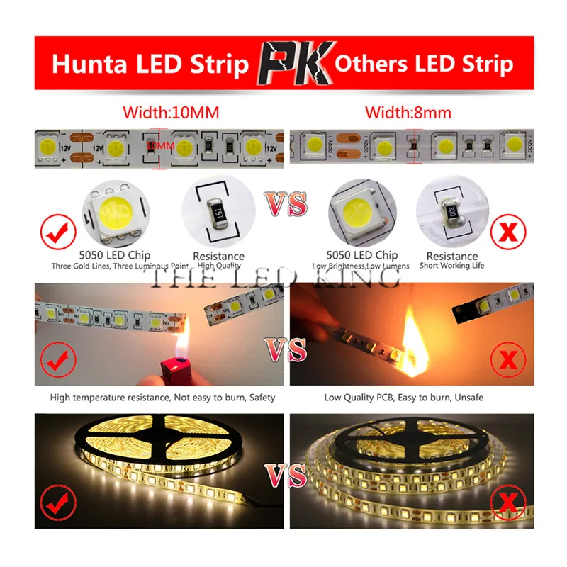 RGB Светодиодная лента 12 В SMD 5050 гибкая постоянного тока Диодная fita de 5 м 10 15 с