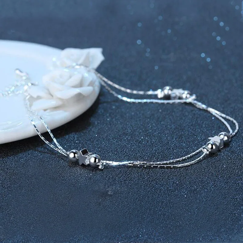 Mostyle Серебряный ножной браслет женский письмо сердце богемный шевроль подвеска Бохо Ювелирные изделия Бесконечность лодыжки браслеты для женщин