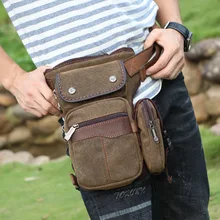 Для мужчин холст падения нога сумка талии поясная сумка ремень Хип бум Военная Униформа Путешествия Мотоцикл многоцелевой Посланник сумки на плечо