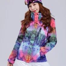 Gsou зимняя женская лыжная куртка женская Сноубордическая куртка ветроустойчивый Влагоустойчивый термический костюм Верхняя спортивная одежда супер теплое пальто