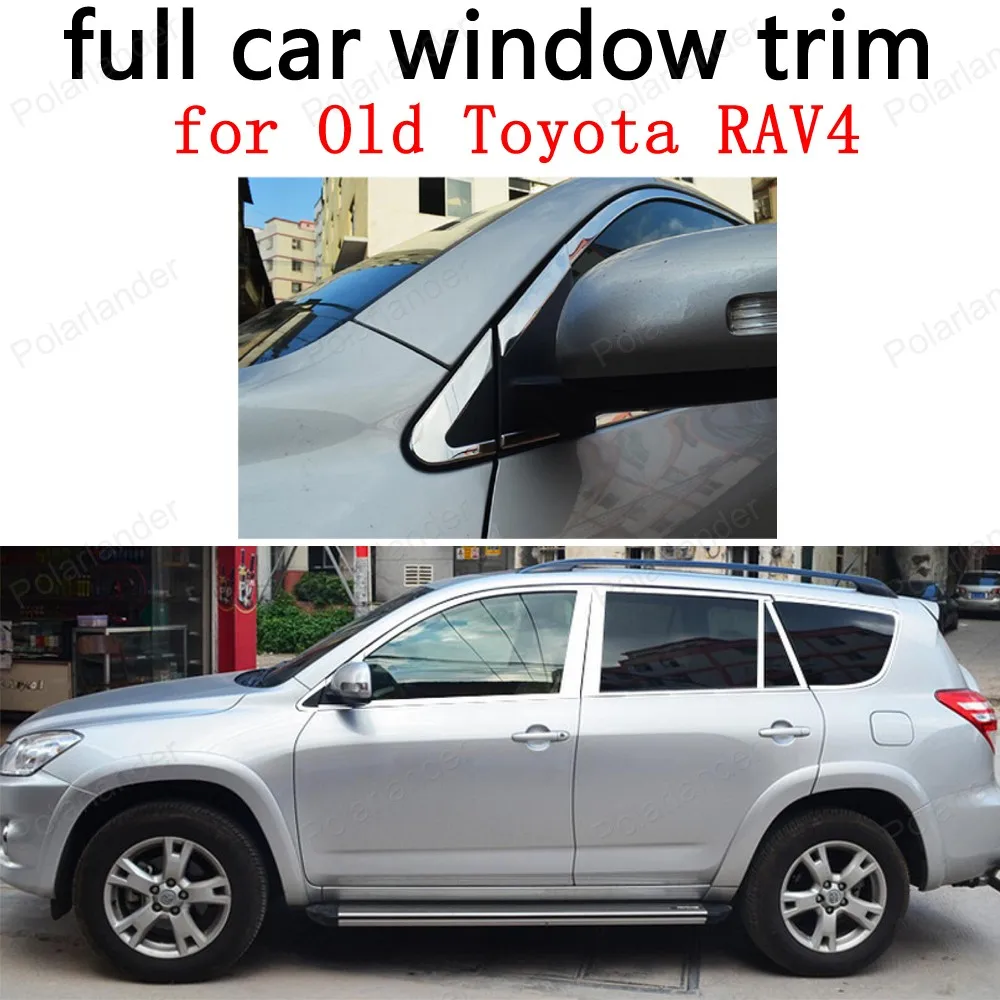 

Car Exterior Accessories full Window Trim for Toyota RAV4 09-13 Stainless Steel Decoration Strips with center pillar