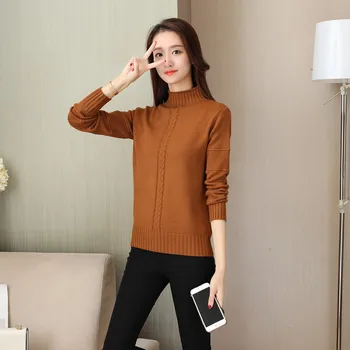 

2019 Spring Autumn New turtleneck Sweater Female Korean Fashion Elegant Pullover Winter Women Knit Sweater Warm Pullover NO669