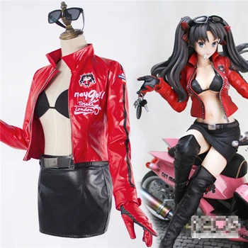 

Anime Fate/stay night Tohsaka Rin Engine Cosplay Costume Jacket+Underwear+Short Skirt+Belt+Gloves+Sunglasses+Free Shipping C
