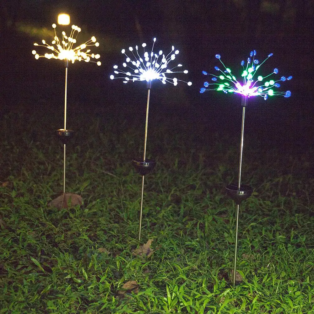 

HobbyLane 2pcs/lot Solar Copper Wire Fireworks Lights with 8 Functions for Garden Lawn Decoration