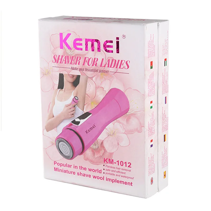 Kemei km-1012 Портативный леди личные бритвы мини Эпиляторы удаления волос Бритвы триммер
