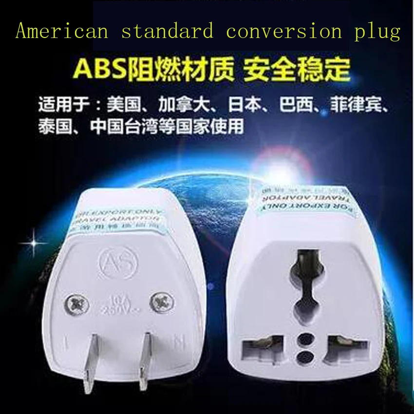 

Hot selling 1PC Travel Converter Adaptor American US standard conversion plug 2 Pin AC Power Plug Adaptor Multi-purpose plug