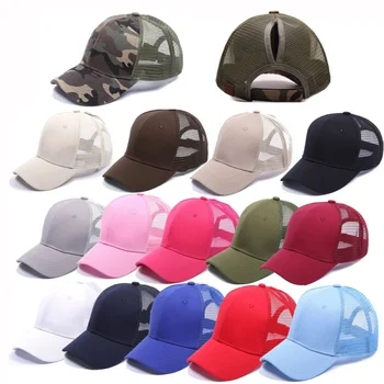 

Ponytail Baseball Cap Hat Running Hiking Caps Adjustable Outdoor Mesh Sports Cap UV Protection for Women Men
