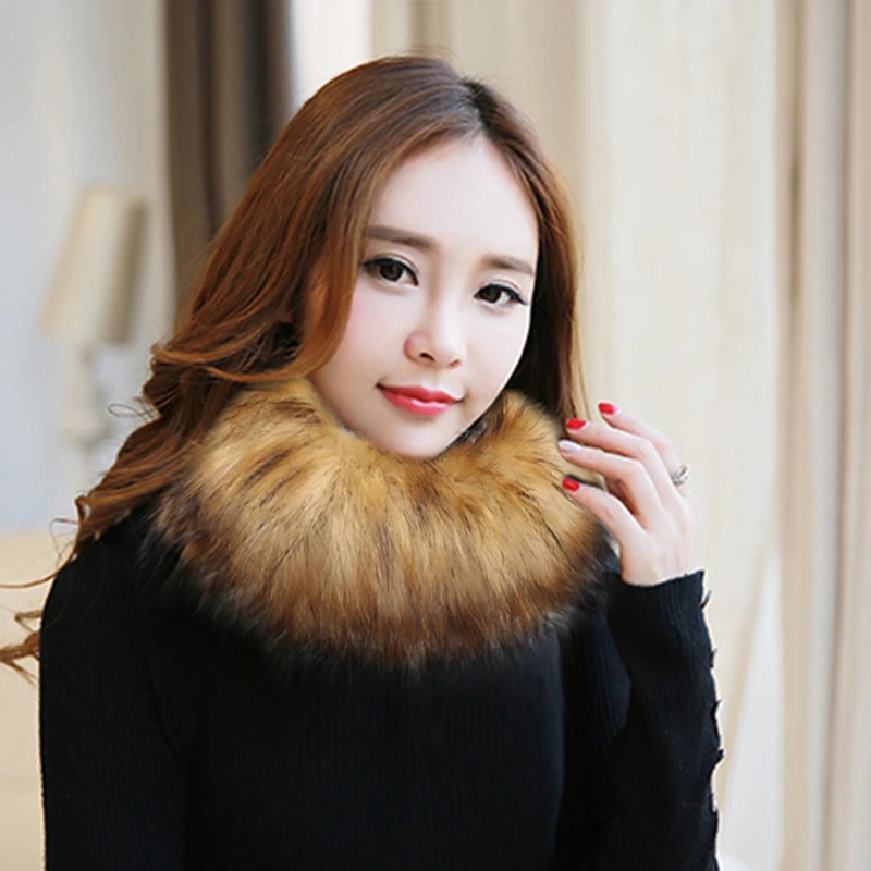 

New Arrival Women's Faux Fur Scarf Winter Warm Ring Collar Scarves Fashion Girls Neck Scarf Unisex Soft Solid Ring Scarf