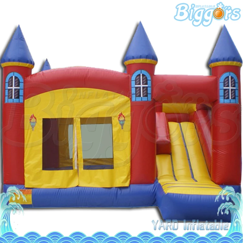 

PVC Material Inflatable Rainbow Bounce House With House Shape Inflatable Castle with Slide