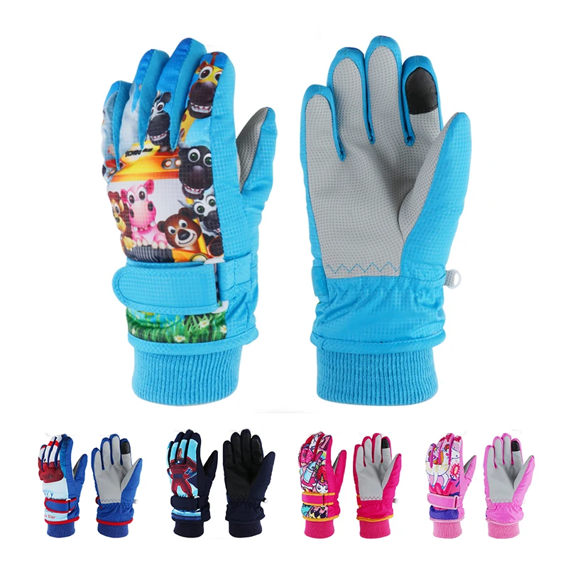 Children's Ski Gloves Outdoor Sports Windproof Heated Thickened