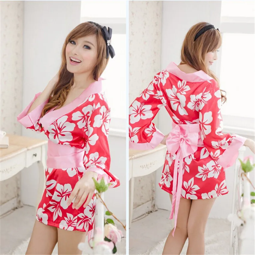Ledakan lady lingerie BOW berpohon tepi bunga kimono lingerie seksi hot babydoll lingerie sexy hot erotis lingerie erotis