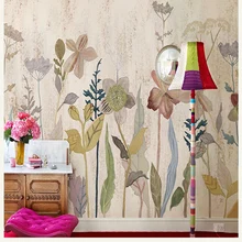 Пользовательские фрески цветы ручная роспись Американский обои сад гостиная диван ретро ТВ фон украшение стены 3D настенная ткань