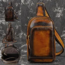 Высокое качество Для мужчин сумка для Для мужчин Винтаж нагрудная сумка слинг-рюкзак из натуральной кожи через плечо мужские слинг-сумки