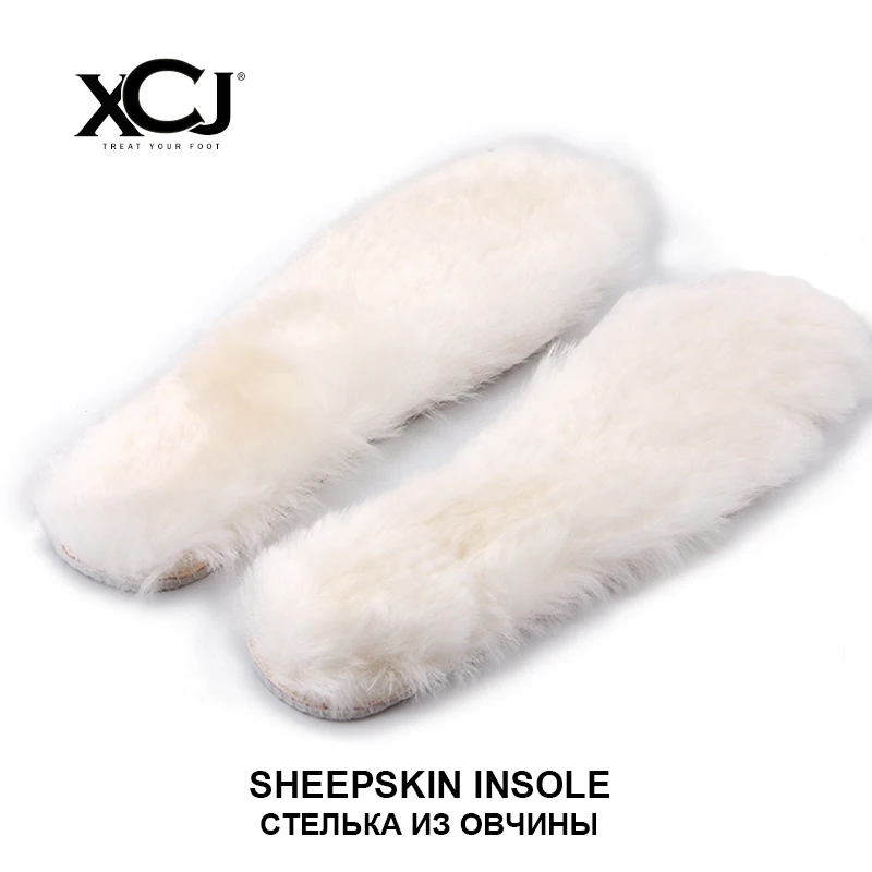

XCJ Natural Sheepskin Wool Insoles Cashmere Thermal Shearling Fur Adult Children Winter Boots Shoes Insoles Over Big Size