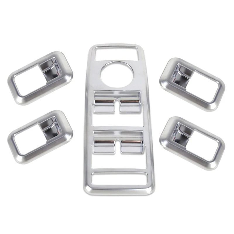 

5pcs Set For BENZ CLA W117 CLS W218 GLK X204 Auto Car ABS Door Window Switch Panel Cover Trim Silver Accessories