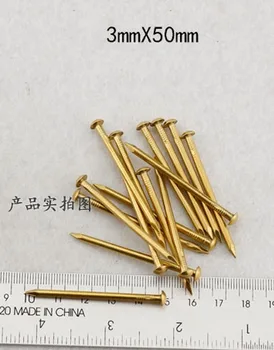 

Chinese antique copper nail head nail tabour furniture hinge copper nails furniture fittings 3mm*50mm