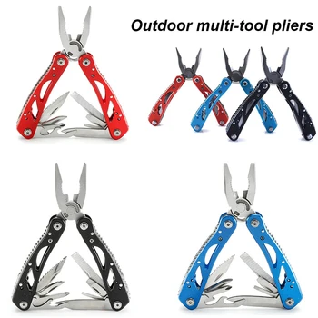 

Portable Outdoor Multitool Mini Folding Pliers Serrated Knife Jaw Hand Tools+Screwdriver Set