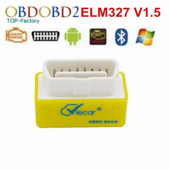 

New Brand Viecar ELM327 V1.5 ELM 327 Bluetooth Scanner Mini Viecar With Power Switch OBD2 Car Code Diagnostic Tool Support J1850