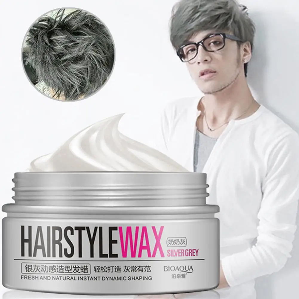 

NEW Fashion 100g Women Men Silver Grey Dynamic Modelling Wax Hair Styling Mud Water Gel