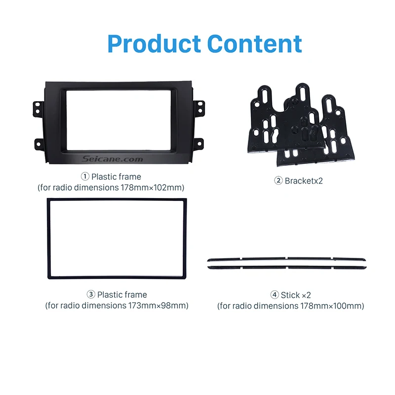 Seicane черный 2Din Автомобильная Радио панель для 2007-2013 Suzuki SX4 для 2005+ Fiat Sedici стерео плеер панель Лицевая панель установочная рамка