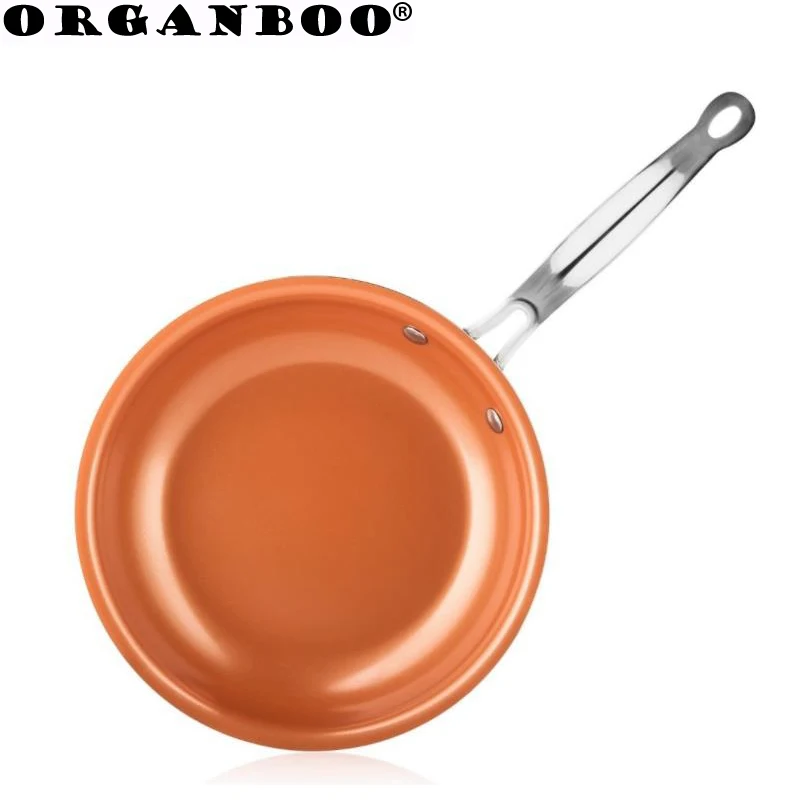 

ORGANBOO 1PC Non-stick Aluminum Alloy Copper Frying Pan With Ceramic Coating Cooking Tool For Eggs Pancake Steak 8inch