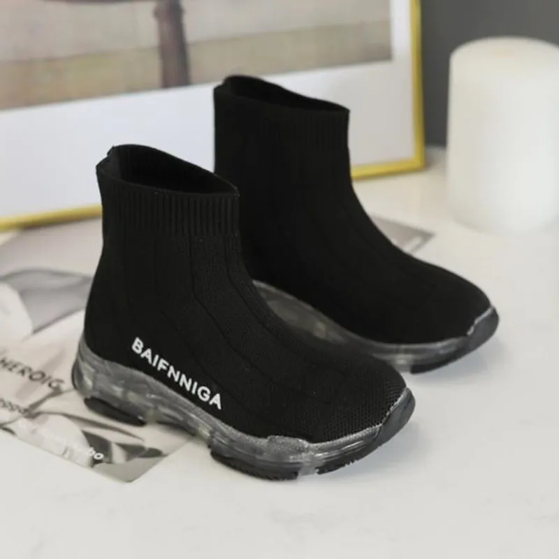 HaoChengJiaDe الأطفال الجوارب أحذية الربيع الخريف عارضة الازياء الاطفال رياضية الفتيان و الفتيات الطفل محبوك تنفس حذاء مسطح