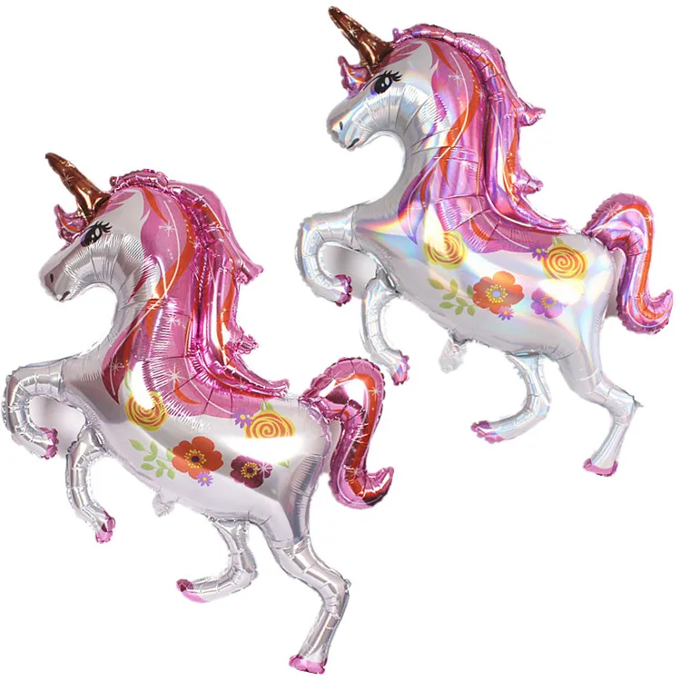 

1pcs pink large standing unicorn foil balloon helium balloon kids toy wedding birthday animal unicorn party decoration supplies