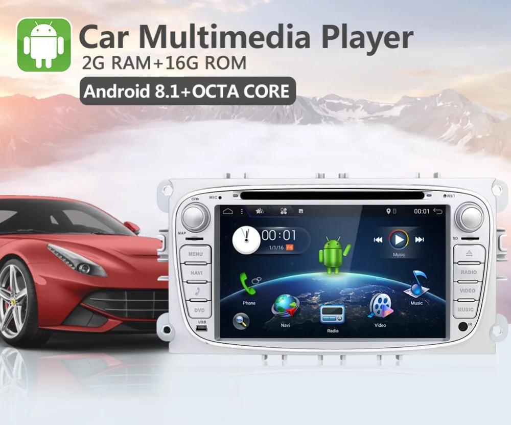 Sale Bosion Car Multimedia Player Android 9.0 GPS 2 Din car dvd player for FORD/Focus/S-MAX/Mondeo/C-MAX/Galaxy wifi car radio DSP 0