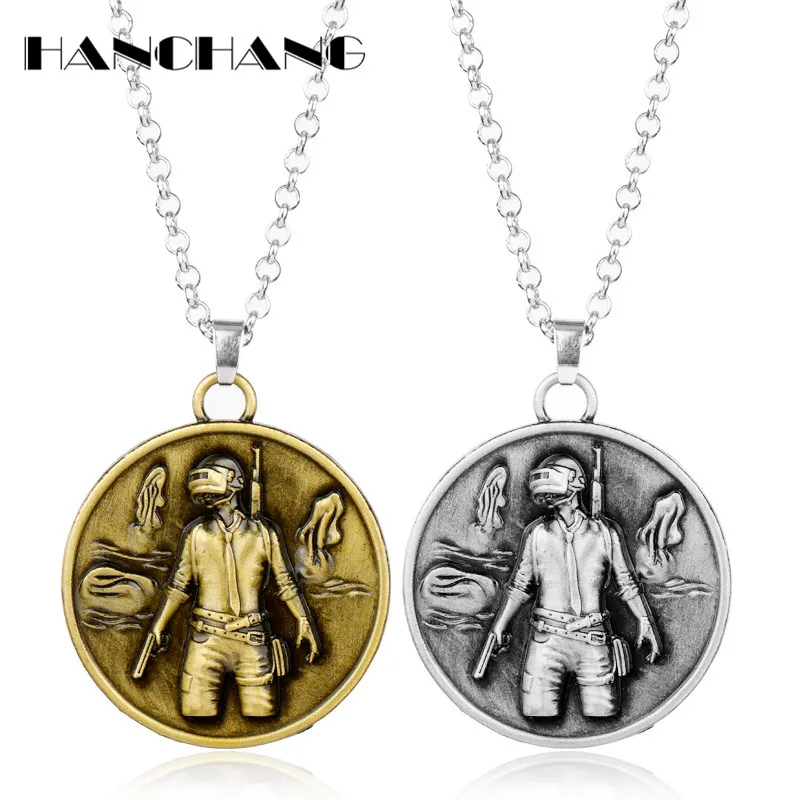 Man's Necklace PUBG Playerunknown's Battlegrounos Round Dog Tags Pendants Necklaces Game Jewelry Hip Hop | Украшения и