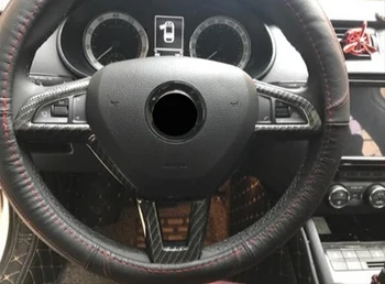 

ABS Chrome For Skoda Octavia 2016 2017 2018 Car Steering wheel Button frame Cover Trim Car Styling Auto Accessories