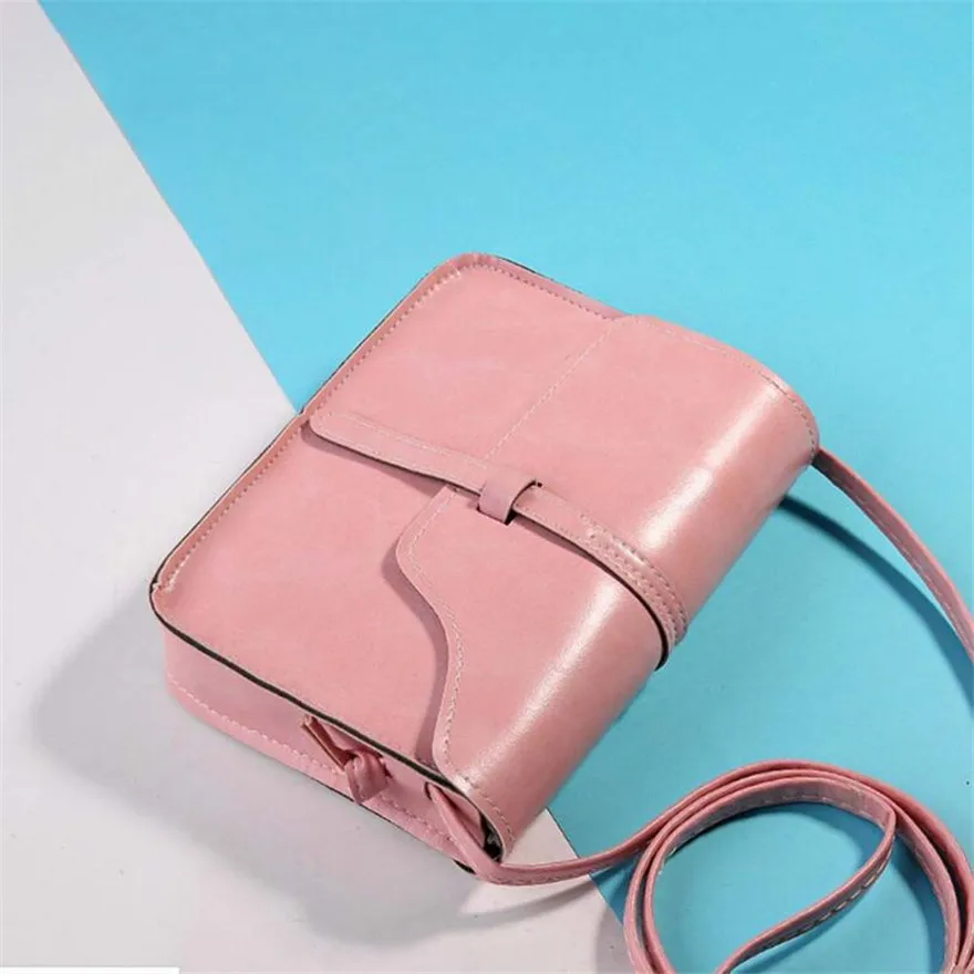 MOLAVE сумка женская однотонная сумка для девочек на застежке винтажная сумка-кошелек кожаная сумка через плечо сумка-мессенджер Jul18PY - Цвет: Розовый
