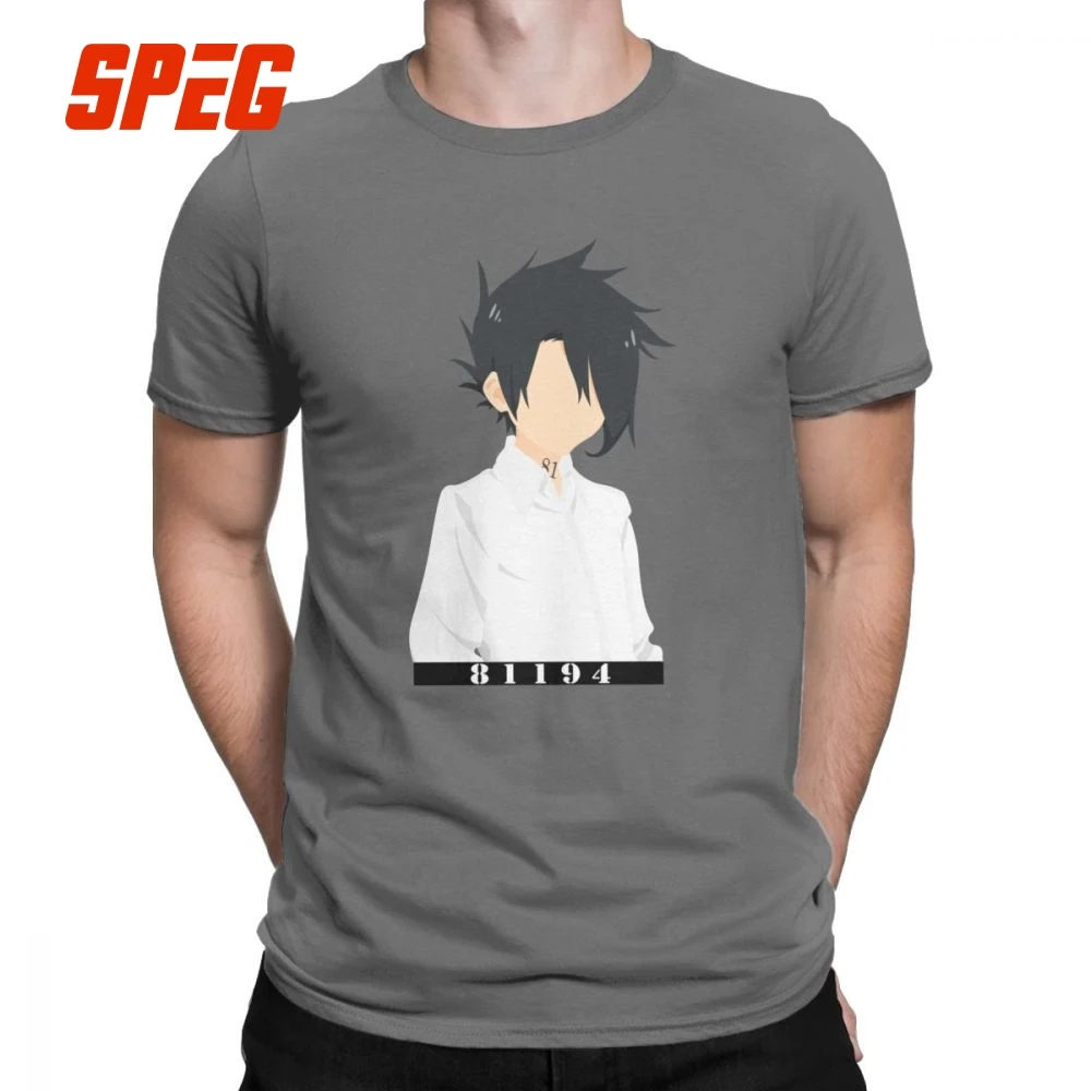

Novelty Ray The Promised Neverland T-Shirt Men Round Neck 100% Cotton T Shirt Short Sleeve Tee Shirt Plus Size Clothing