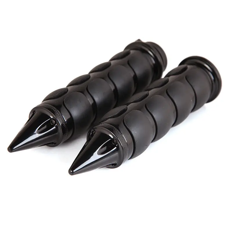 7/8 ''22 мм резиновые рукоятки ручные ручки для Harley Davidson Honda Kawasaki Suzuki Yamaha велосипеды-круизеры Чоппер на заказ - Цвет: Черный