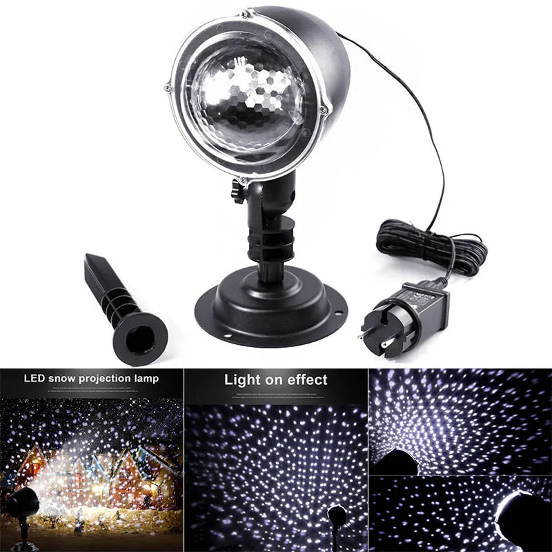 

LED Projector Light Snowflake Rotate Waterproof Spotlight for Christmas Halloween Garden Party CLH@8