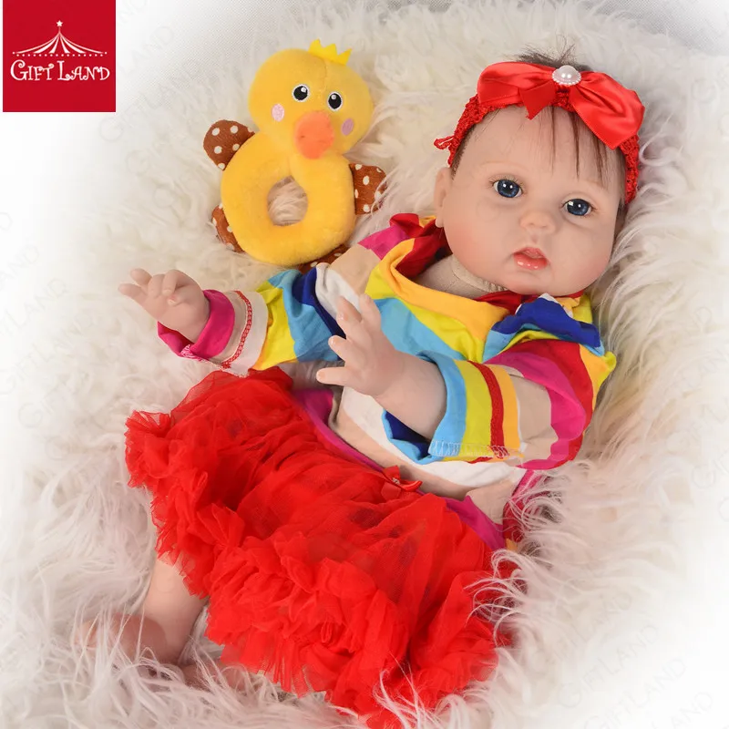 

Reborn Baby Doll Bb Reborn Mini Doll Toddler Toy Little Girl With Pony Tail Princess In Red Skirt Best Gift For Girls Hot Sale