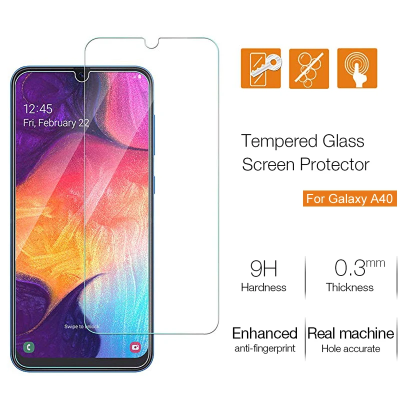 Закаленное стекло для Samsung Galaxy A40 Защита экрана A 40 2019 A405 A405F SM защитная