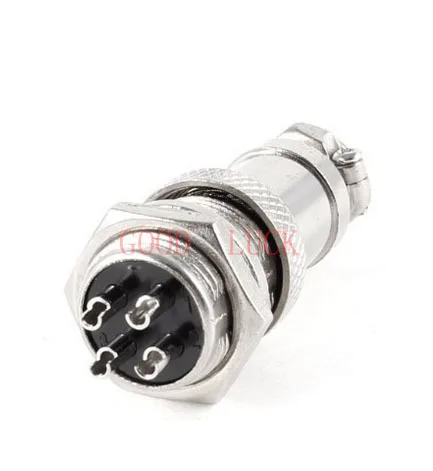 free shipping AC 220V 20A GX16 16mm Screw 4 Pin Metal Aviation Connector Plug 2pcs | Обустройство дома